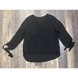 Lily Black Women's 1X Black Long Sleeve Blouse